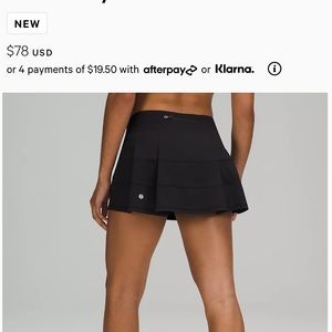 Lululemon Pace Tennis Skirt size 4